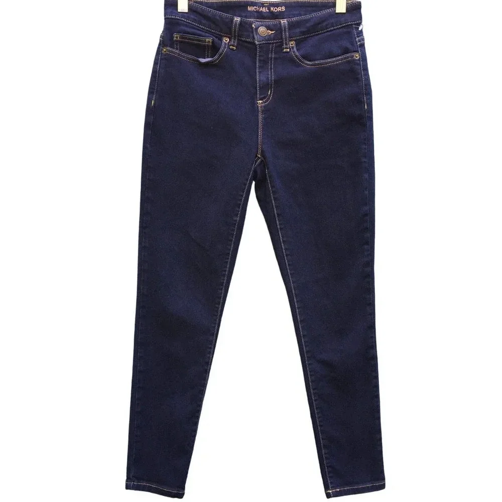 Michael Kors Women's Size 4 Dark Blue Skinny Jeans v6x